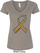 Autism Awareness Ribbon Ladies V-Neck