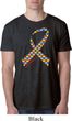 Autism Awareness Ribbon Mens Burnout Shirt
