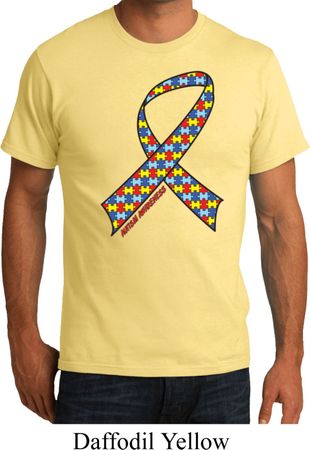 Autism Awareness Ribbon Mens Organic Shirt