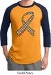 Autism Awareness Ribbon Mens Raglan Shirt