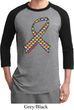 Autism Awareness Ribbon Mens Raglan Shirt