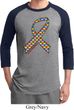 Autism Awareness Ribbon Mens Raglan Shirt