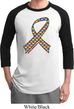 Autism Awareness Ribbon Mens Raglan Shirt