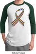 Autism Awareness Ribbon Mens Raglan Shirt