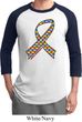 Autism Awareness Ribbon Mens Raglan Shirt