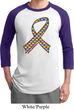 Autism Awareness Ribbon Mens Raglan Shirt