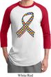 Autism Awareness Ribbon Mens Raglan Shirt