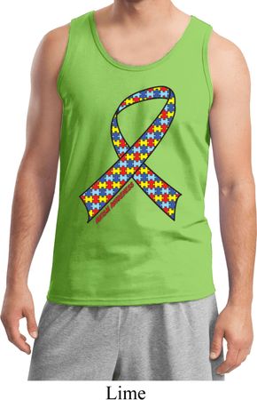 Autism Awareness Ribbon Mens Tank Top
