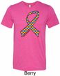 Autism Awareness Ribbon Mens Tri Blend Crewneck Shirt