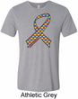 Autism Awareness Ribbon Mens Tri Blend Crewneck Shirt