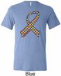 Autism Awareness Ribbon Mens Tri Blend Crewneck Shirt