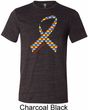 Autism Awareness Ribbon Mens Tri Blend Crewneck Shirt