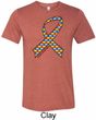 Autism Awareness Ribbon Mens Tri Blend Crewneck Shirt