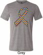 Autism Awareness Ribbon Mens Tri Blend Crewneck Shirt
