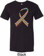 Autism Awareness Ribbon Mens Tri Blend Crewneck Shirt