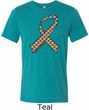 Autism Awareness Ribbon Mens Tri Blend Crewneck Shirt