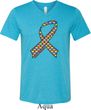 Autism Awareness Ribbon Mens Tri Blend V-neck Shirt