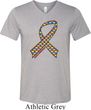 Autism Awareness Ribbon Mens Tri Blend V-neck Shirt