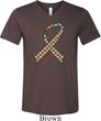 Autism Awareness Ribbon Mens Tri Blend V-neck Shirt