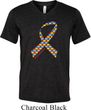 Autism Awareness Ribbon Mens Tri Blend V-neck Shirt