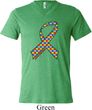 Autism Awareness Ribbon Mens Tri Blend V-neck Shirt