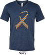Autism Awareness Ribbon Mens Tri Blend V-neck Shirt