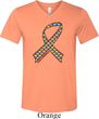 Autism Awareness Ribbon Mens Tri Blend V-neck Shirt