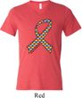 Autism Awareness Ribbon Mens Tri Blend V-neck Shirt