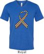 Autism Awareness Ribbon Mens Tri Blend V-neck Shirt