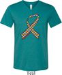 Autism Awareness Ribbon Mens Tri Blend V-neck Shirt