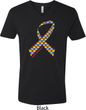 Autism Awareness Ribbon Mens V-neck