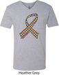 Autism Awareness Ribbon Mens V-neck
