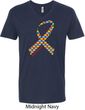 Autism Awareness Ribbon Mens V-neck