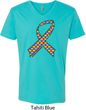 Autism Awareness Ribbon Mens V-neck
