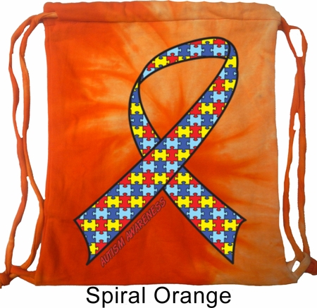 Autism Awareness Ribbon Tie Dye Bag