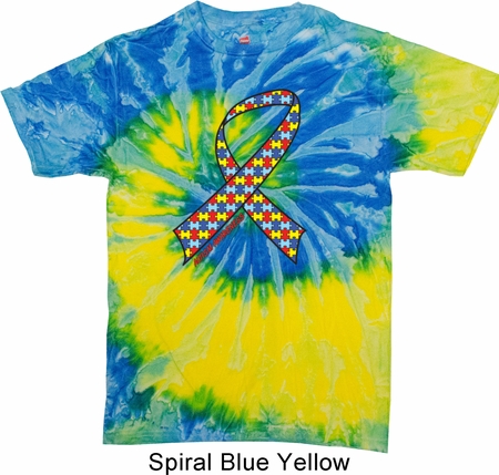 Autism Awareness Ribbon Tie Dye Shirt