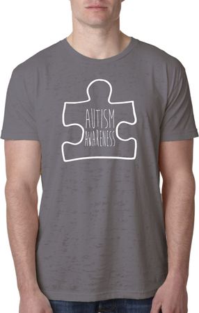 Autism Awareness White Puzzle Burnout T-shirt