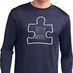 Autism Awareness White Puzzle Dry Wicking Long Sleeve Autism Awareness White Puzzle Dry Wicking Long Sleeve