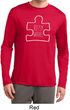 Autism Awareness White Puzzle Dry Wicking Long Sleeve