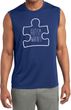 Autism Awareness White Puzzle Dry Wicking Muscle Shirt
