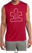 Autism Awareness White Puzzle Dry Wicking Muscle Shirt