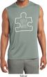 Autism Awareness White Puzzle Dry Wicking Muscle Shirt