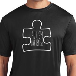 Autism Awareness White Puzzle Dry Wicking T-shirt Autism Awareness White Puzzle Dry Wicking T-shirt