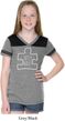 Autism Awareness White Puzzle Girls Football Tee