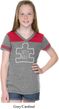 Autism Awareness White Puzzle Girls Football Tee