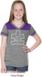 Autism Awareness White Puzzle Girls Football Tee
