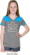 Autism Awareness White Puzzle Girls Football Tee