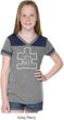 Autism Awareness White Puzzle Girls Football Tee