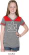Autism Awareness White Puzzle Girls Football Tee