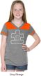 Autism Awareness White Puzzle Girls Football Tee